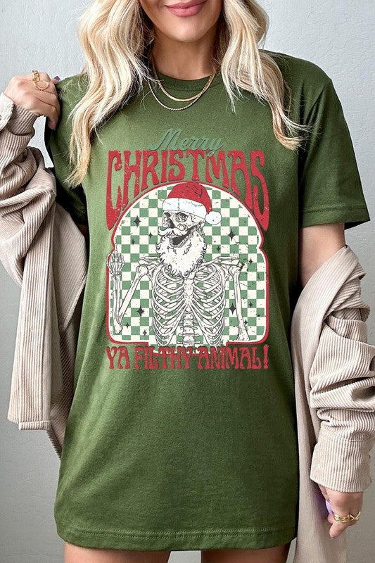 Merry Christmas Ya Filthy Animal Graphic Tee