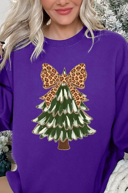 Faux Glitter Colorful Christmas Tree Sweatshirts