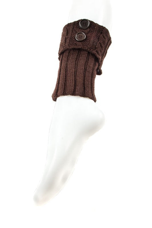 BUTTON KNITTED WINTER LEG WARMERS