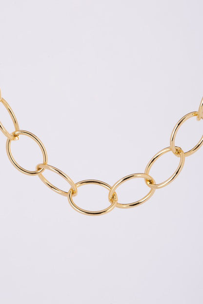 Conjunto de pulsera y collar de cadena - oro