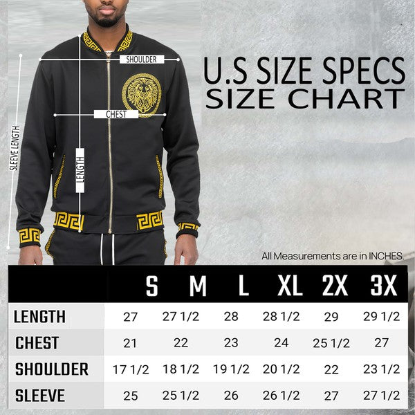 Mens Black and Gold Detail Track Suit