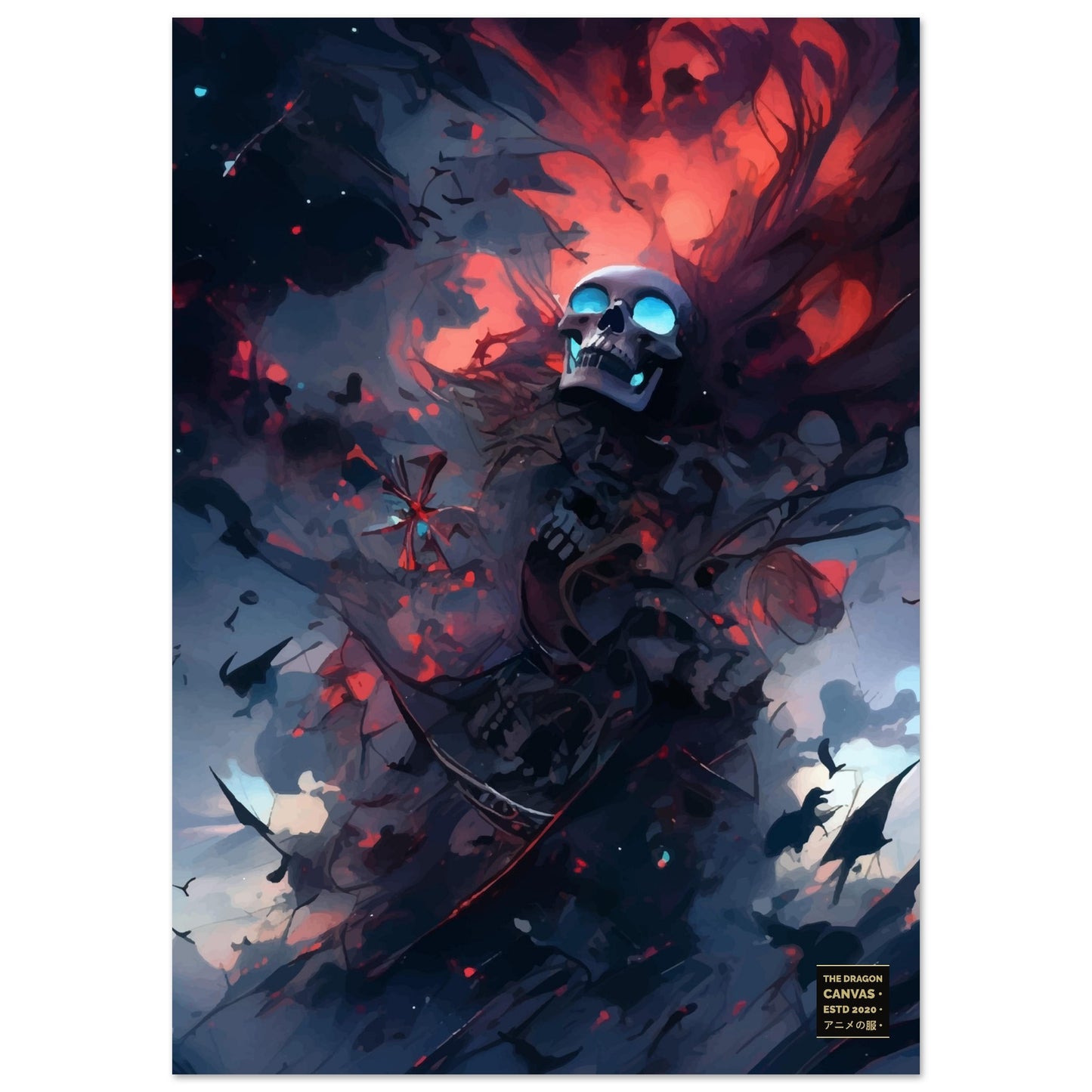 "Lich in Fire" Biopunk Horror Collection #09 - Anime Semi-Glossy Poster