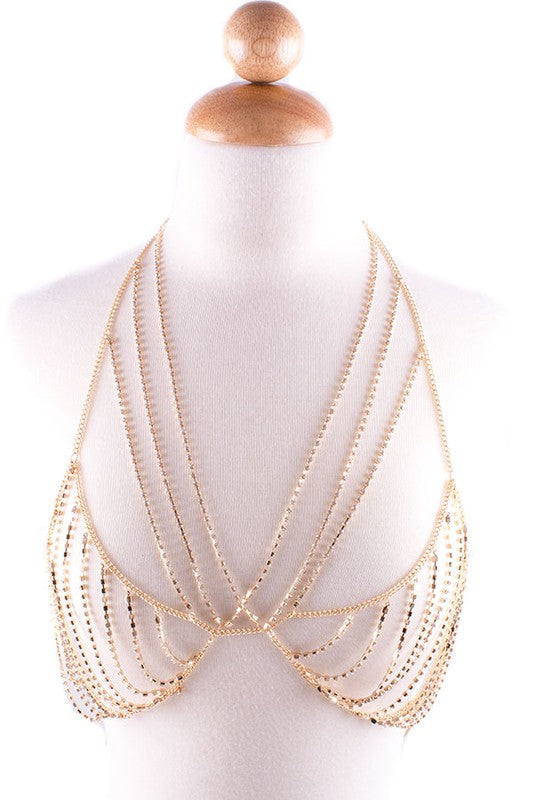 JOYERÍA CORPORAL BRALETTE ORO CON PEdrería