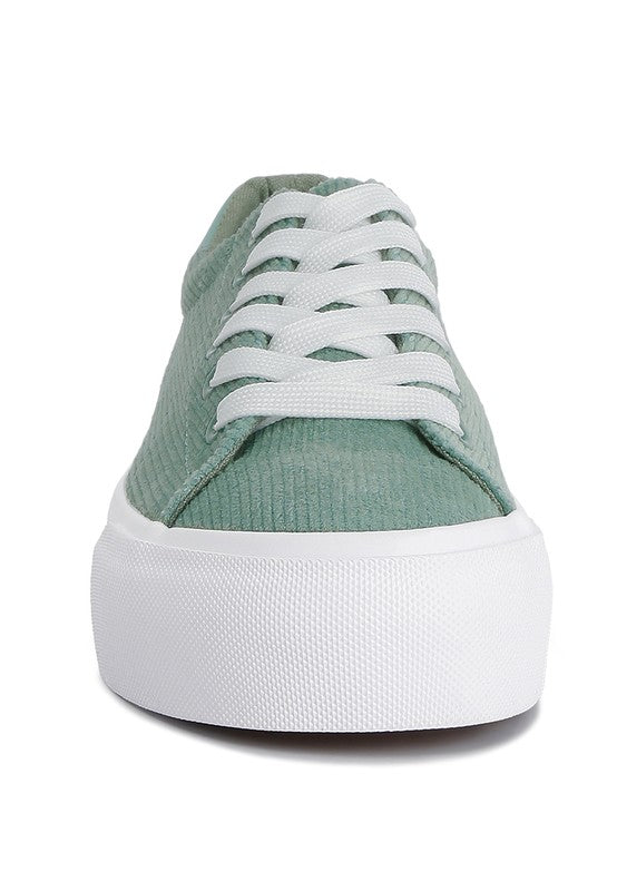 Hyra Solid Flatform Canvas Sneakers