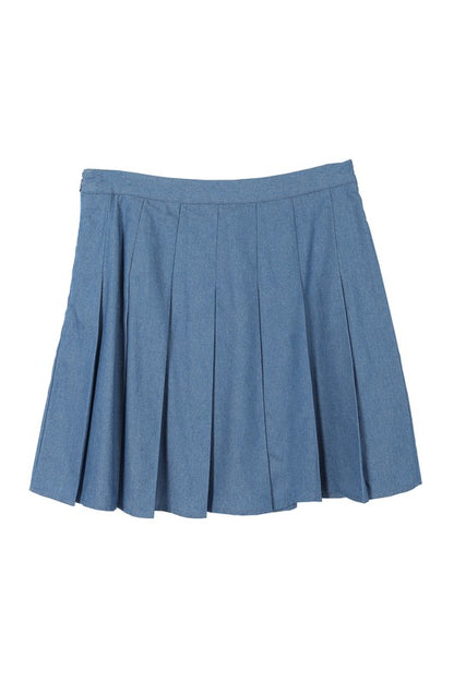 High waisted blue tennis skirt