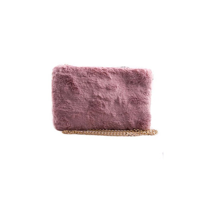 FAUX FUR CLUTCH SHOULDER BAG