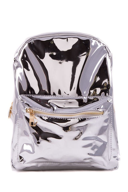 METALLIC PU LEATHER BACKPACK