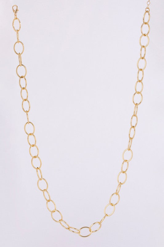 Conjunto de pulsera y collar de cadena - oro