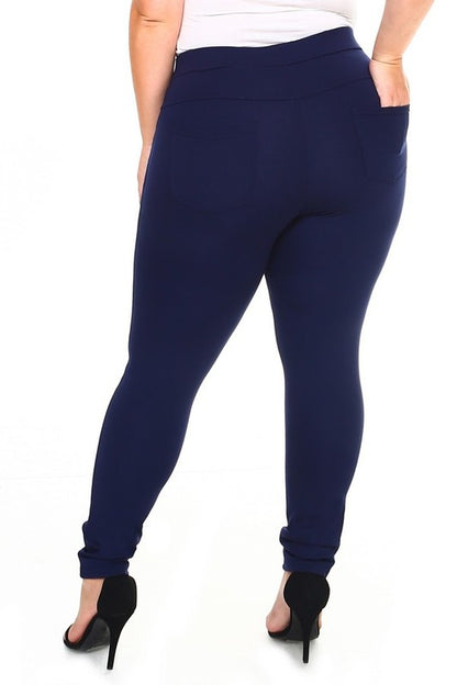 Lady's Plus Size Ponte Pants - PLUS SIZE