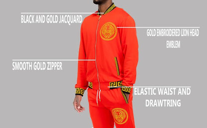 Mens Black and Gold Detail Track Suit