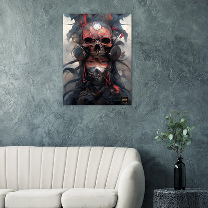 "Red Skull Pilot" Biopunk Horror Collection #28 - Anime Semi-Glossy Poster