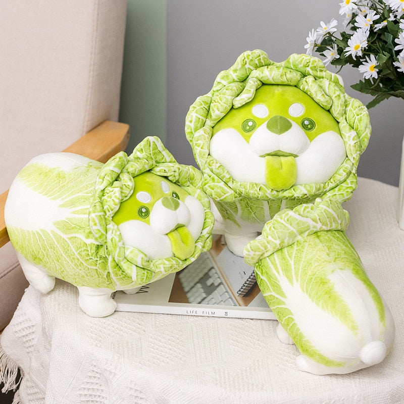 Cute Vegetable Plush Toys - Japanese Cabbage Fluffy Soft Shiba Inu Dog - Pillow Stuffed Plush