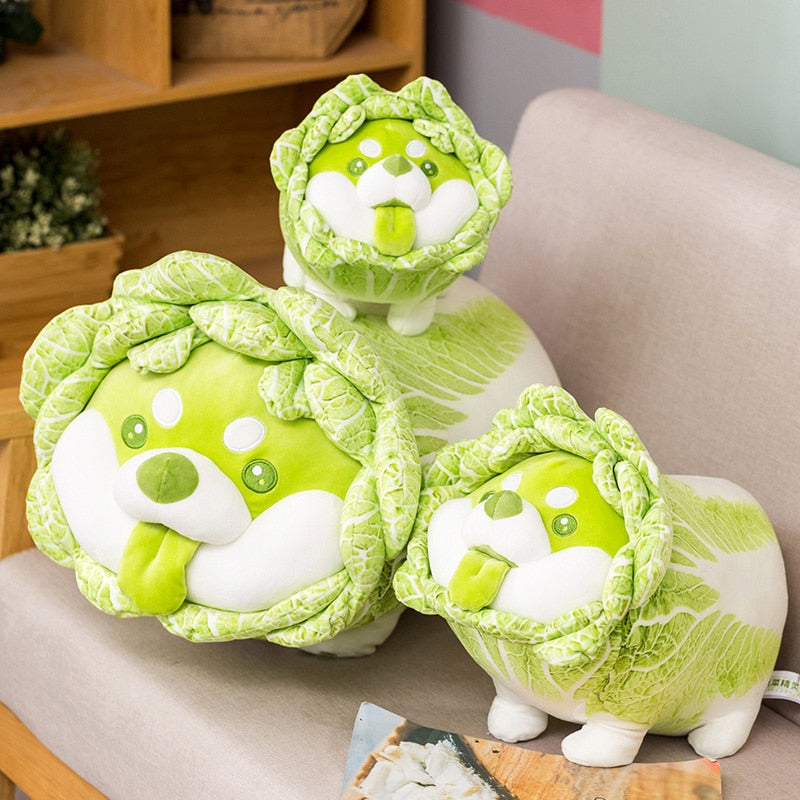 Cute Vegetable Plush Toys - Japanese Cabbage Fluffy Soft Shiba Inu Dog - Pillow Stuffed Plush