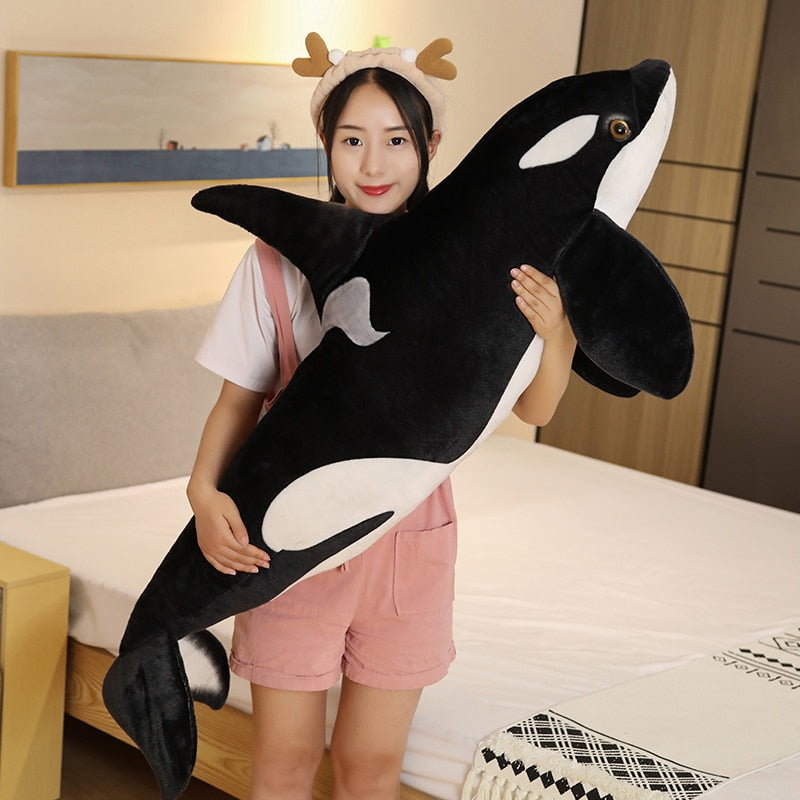 50/75CM Killer Whale Plush Toy - Stuffed Animal Orca Doll - Cartoon Soft Sleep Pillow