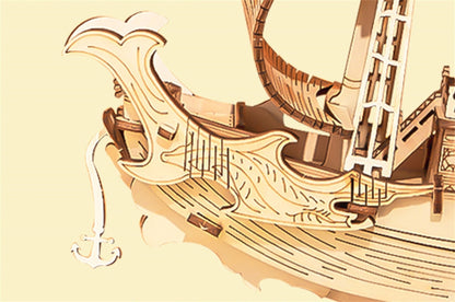 Barco de juegos de rompecabezas de madera 3D - Modelo de garaje de barco de vela pirata - Juguetes