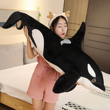 50/75CM Killer Whale Plush Toy - Stuffed Animal Orca Doll - Cartoon Soft Sleep Pillow