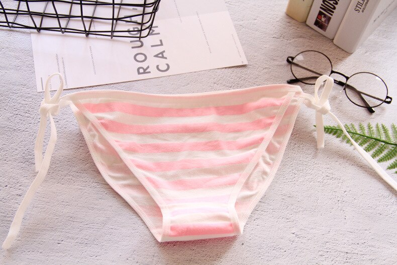 Free Size Japan Harajuku kawaii sexy anime - Shimapan - Stripes Underpants - Cotton Panties Lingerie - Women's Underwear