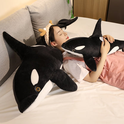 50/75CM Killer Whale Plush Toy - Stuffed Animal Orca Doll - Cartoon Soft Sleep Pillow