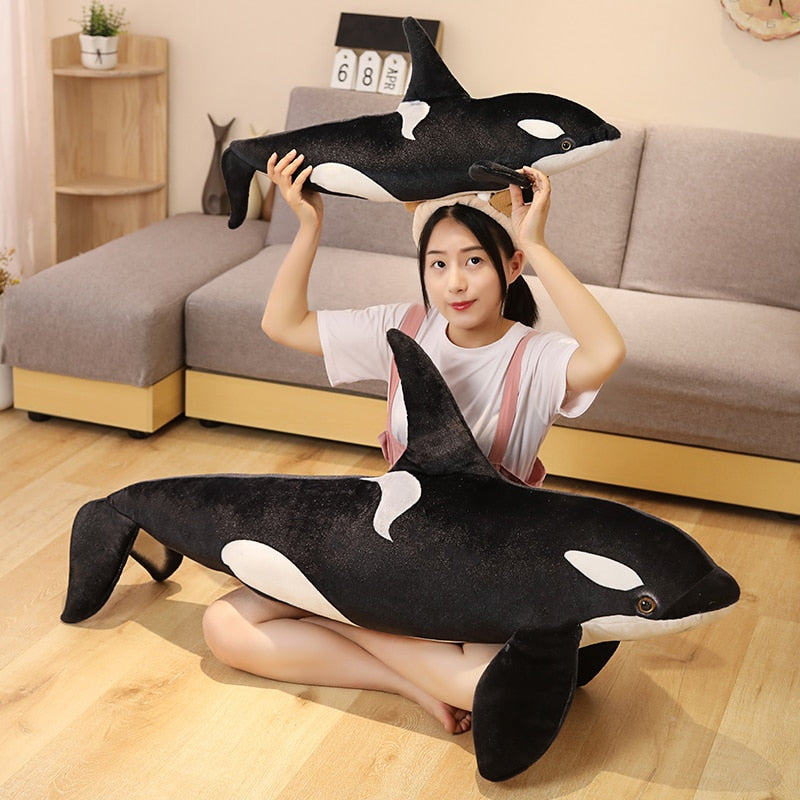 50/75CM Killer Whale Plush Toy - Stuffed Animal Orca Doll - Cartoon Soft Sleep Pillow