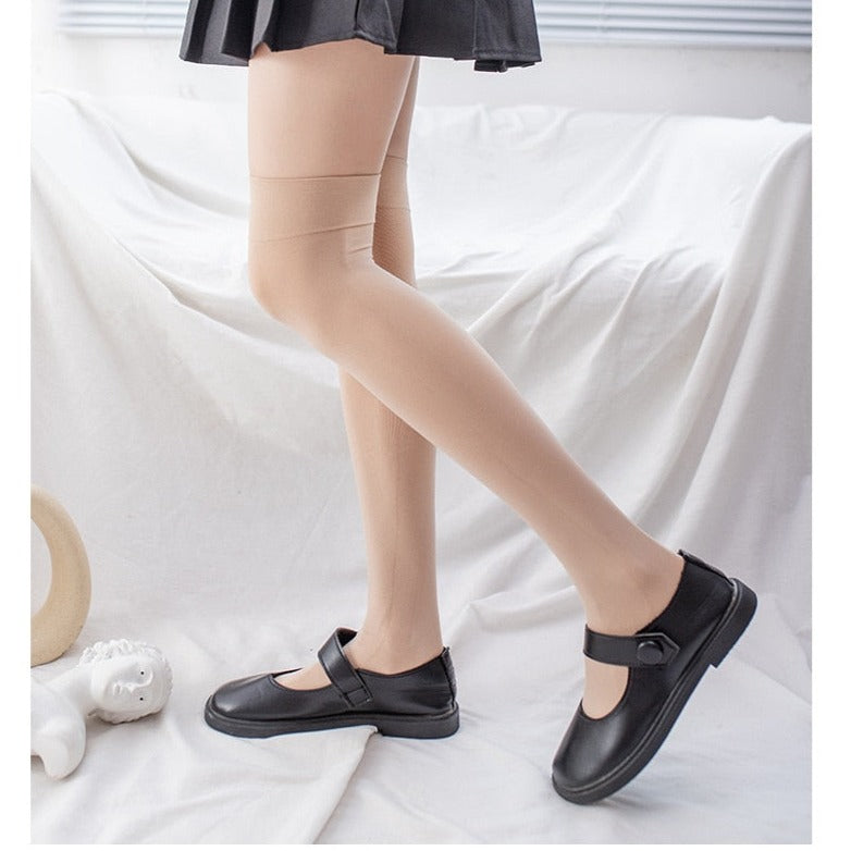 Non-slip Stockings - Velvet Top Thigh - Knee High Stockings - Over Knee Socks - Transparent Nylon