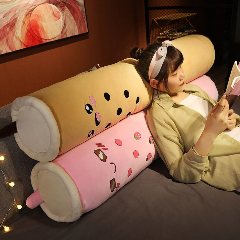 100cm/130cm/150cm Cute Bubble Tea Cup Plush Toys - Soft Long Stuffed Pillow - Kawaii Fruit Milk Tea - Plush Doll Sleeping Cushion