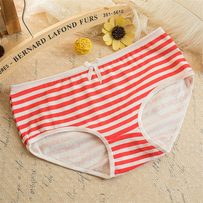 Anime Cute Women's Underwear - Shimapan - Striped Panties Bow Briefs - Cotton Lingerie