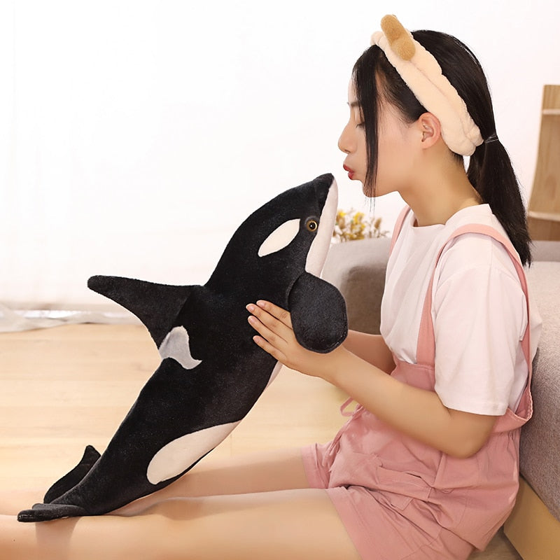 50/75CM Killer Whale Plush Toy - Stuffed Animal Orca Doll - Cartoon Soft Sleep Pillow