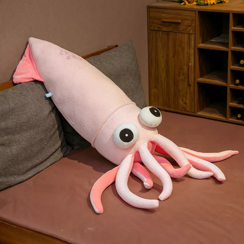 70-130CM Cute Squid Plush Toy - Stuffed Sea Animal Pillow