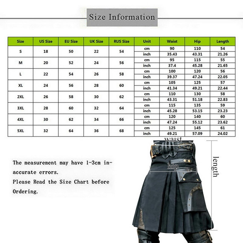 Pantalones de hombre - Kilt escocés - Falda tradicional - Retro clásico