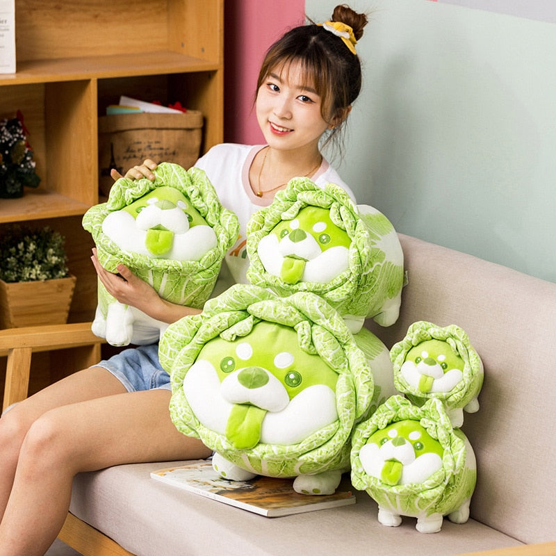 Cute Vegetable Plush Toys - Japanese Cabbage Fluffy Soft Shiba Inu Dog - Pillow Stuffed Plush