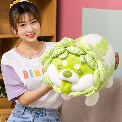 Cute Vegetable Plush Toys - Japanese Cabbage Fluffy Soft Shiba Inu Dog - Pillow Stuffed Plush