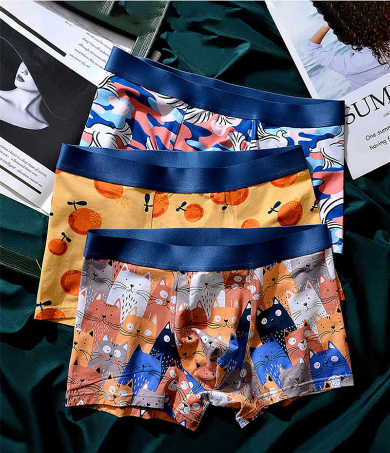 Men's Boxer Shorts Underwear Breathable - Cute Cartoon Underpants Soft Briefs Plus Size
