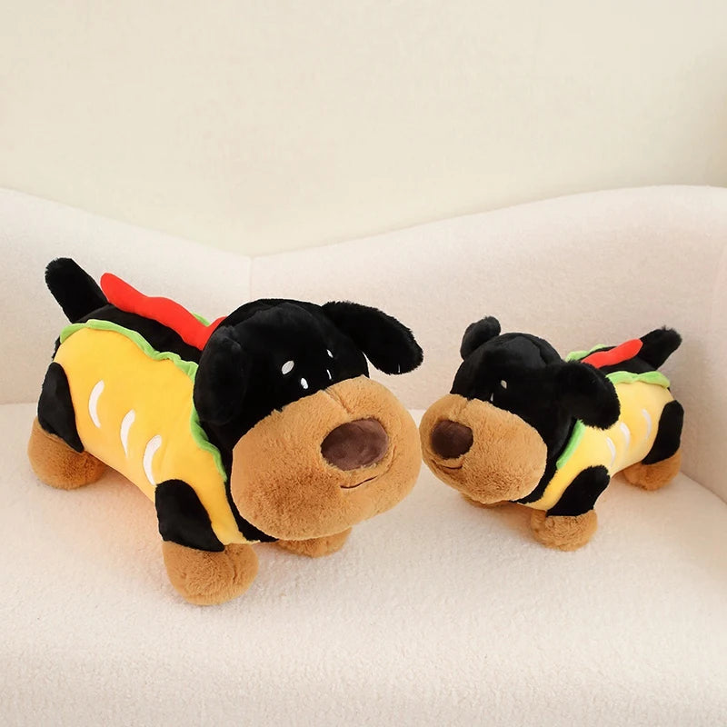 Plush Dachshund Hot Dog Toys - Stuffed Dog Toys with Hot Dog Cute Costume