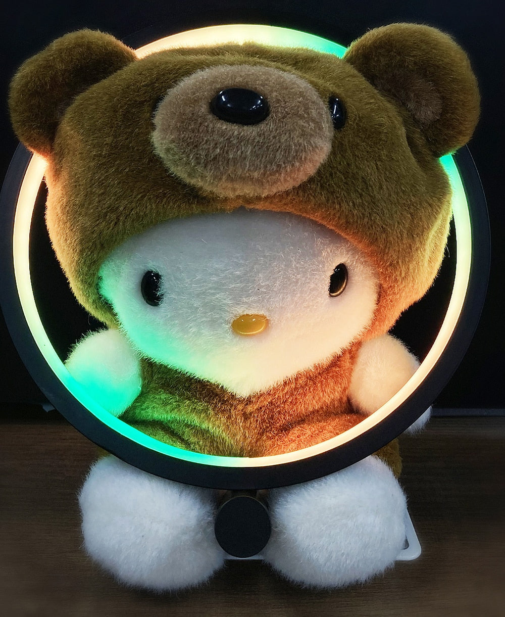 Lámpara de mesa LED circular para dormitorio - Luces nocturnas inteligentes RGB para sala de estar - Control por aplicación Bluetooth Decoración redonda