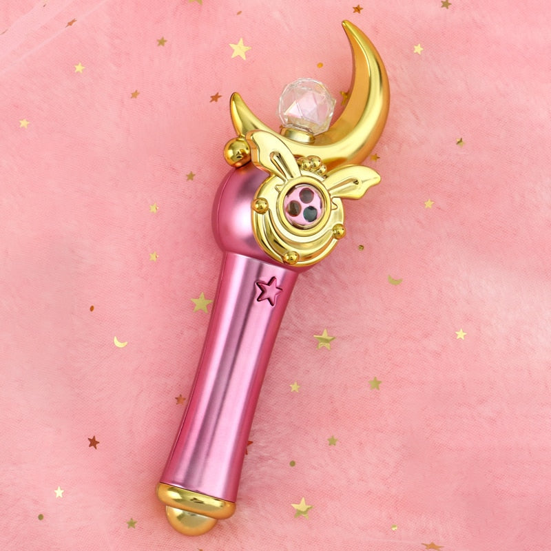 Anime Magical Girl - Power Bank - Moon Stick Crystal Star Magic Wand With 15-Color LED Lights - Phone Charger - Cosplay Prop
