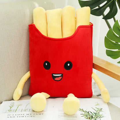 Chicken Leg Fries Food Pillow Pizza Popcorn Snack Plush Toy