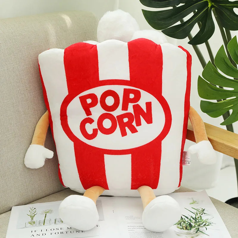 Chicken Leg Fries Food Pillow Pizza Popcorn Snack Plush Toy