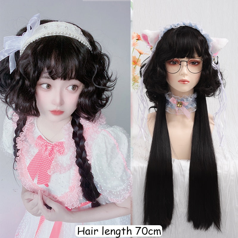 120cm Synthetic Long Curly Wig with Bang - Red Light Blonde Cute Lolita Fashion