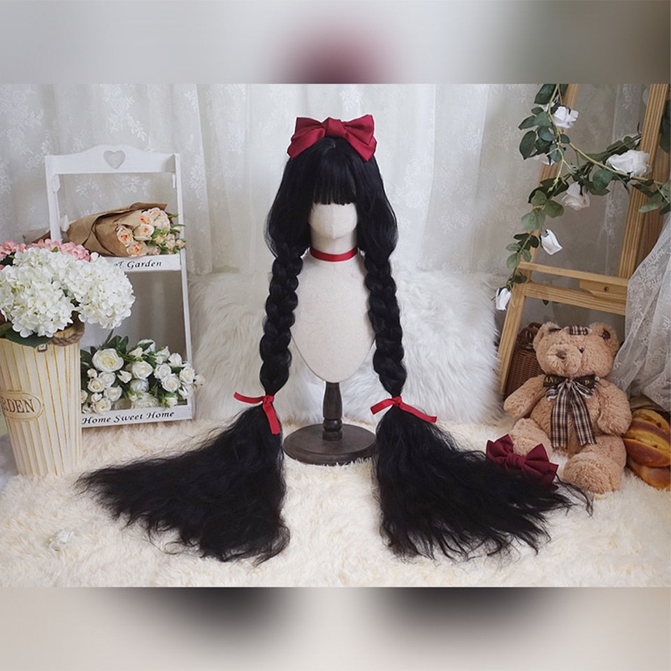 120cm Synthetic Long Curly Wig with Bang - Red Light Blonde Cute Lolita Fashion