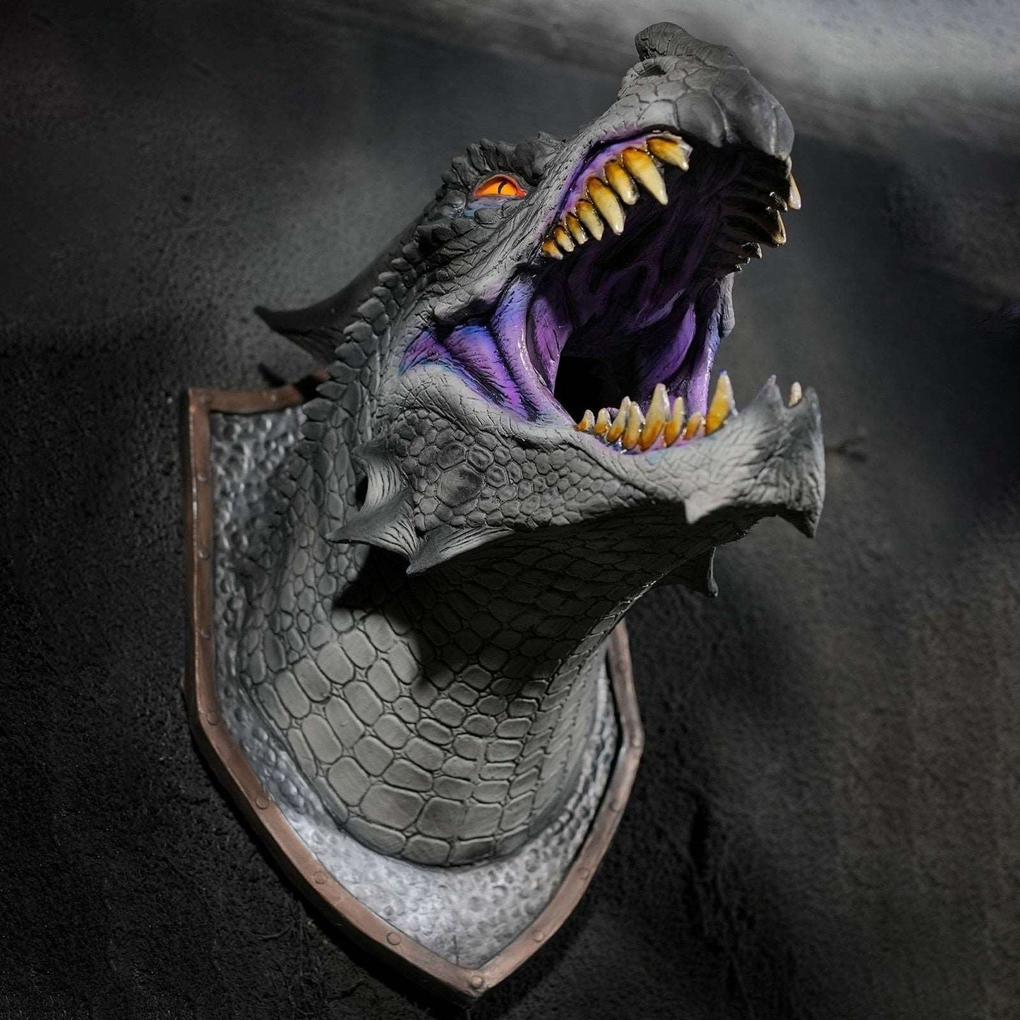 3D Wall Mounted Dragon Head Prop - Dinosaur Smoke Light Wall Art - Sculpture/Statue - Home Decor Room