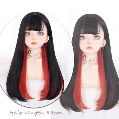 120cm Synthetic Long Curly Wig with Bang - Red Light Blonde Cute Lolita Fashion