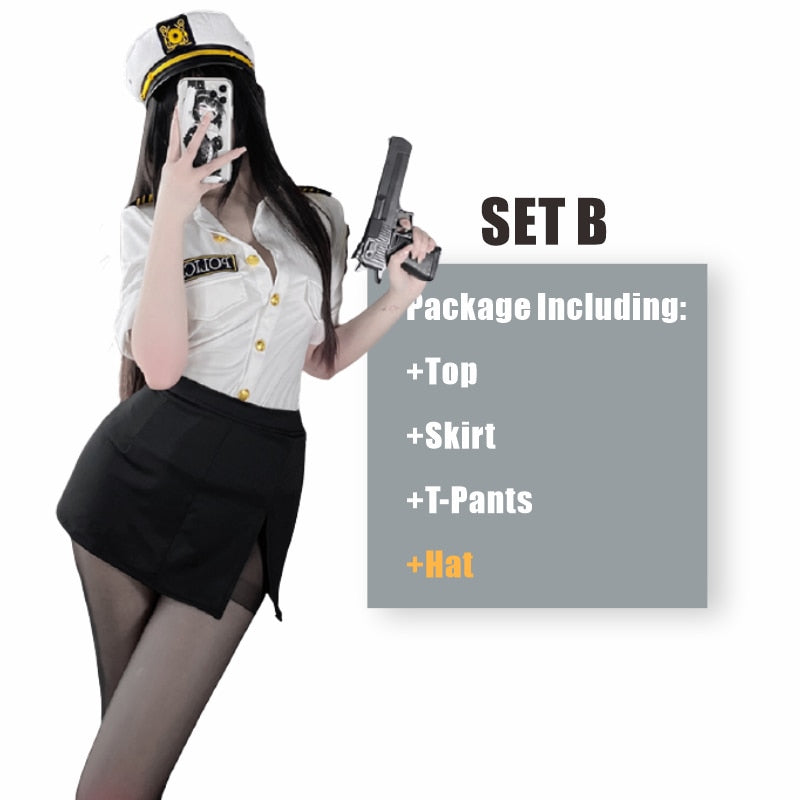 Sexy Policewoman Uniform Cosplay - Sexy Officer Outfit Set