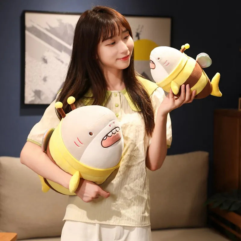 Super Cute Funny Shark Bee Plush Toy