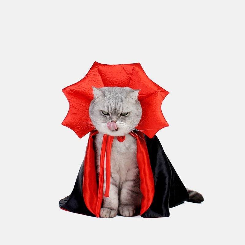 Lindos disfraces para mascotas Cosplay - Capa de vampiro para perros y gatos pequeños - Vestido para cachorros y gatitos - Ropa para mascotas Kawaii - Artículos para mascotas