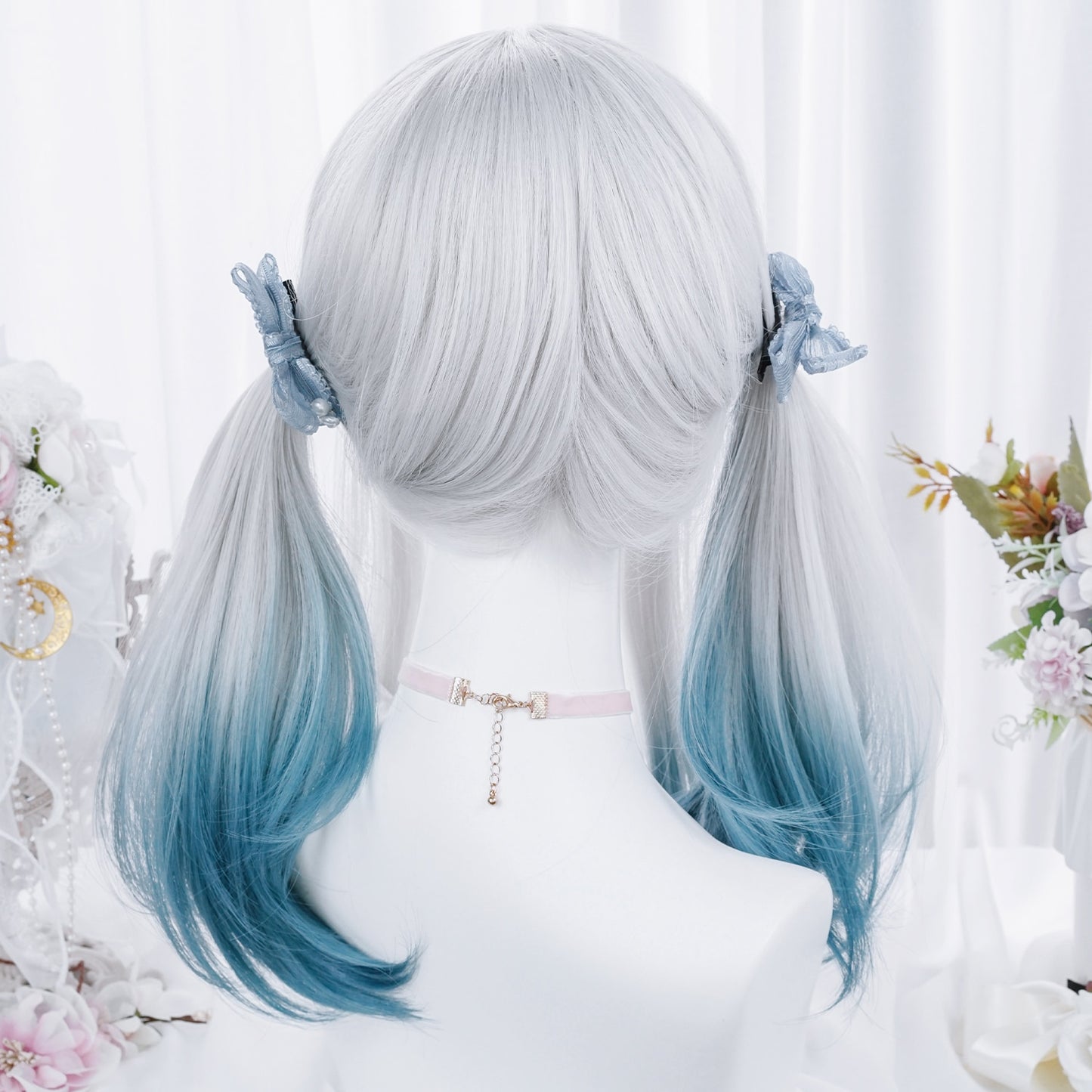 Women Synthetic Lolita Wig - Long Straight Two Tones Hair with Bangs
