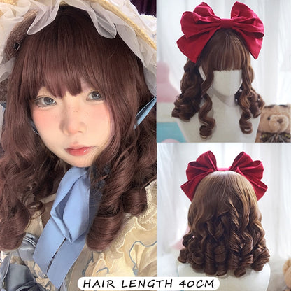 120cm Synthetic Long Curly Wig with Bang - Red Light Blonde Cute Lolita Fashion