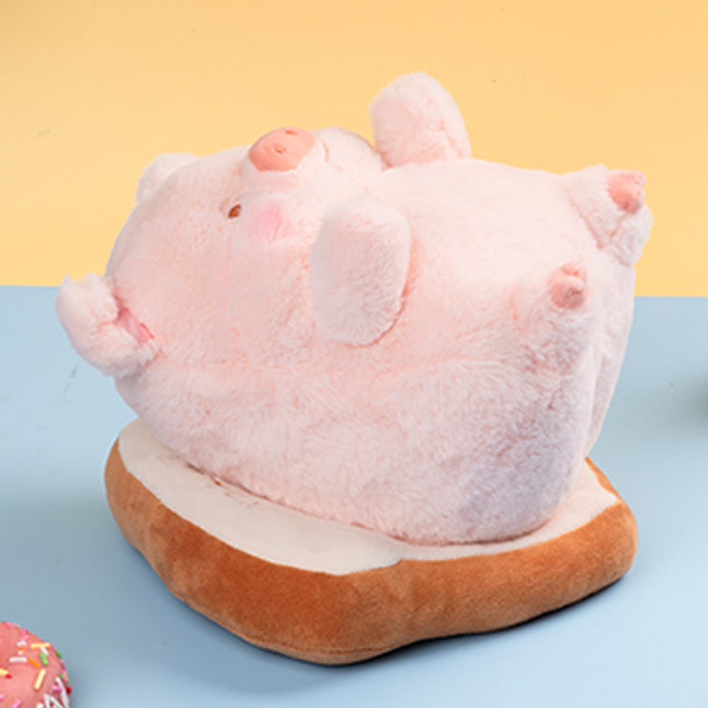 20CM Kawaii Anime Pig with Bread Plush Toy - Stuffed Animals Doll