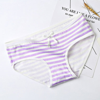 Free Size Japan Harajuku kawaii sexy anime - Shimapan - Stripes Underpants - Cotton Panties Lingerie - Women's Underwear