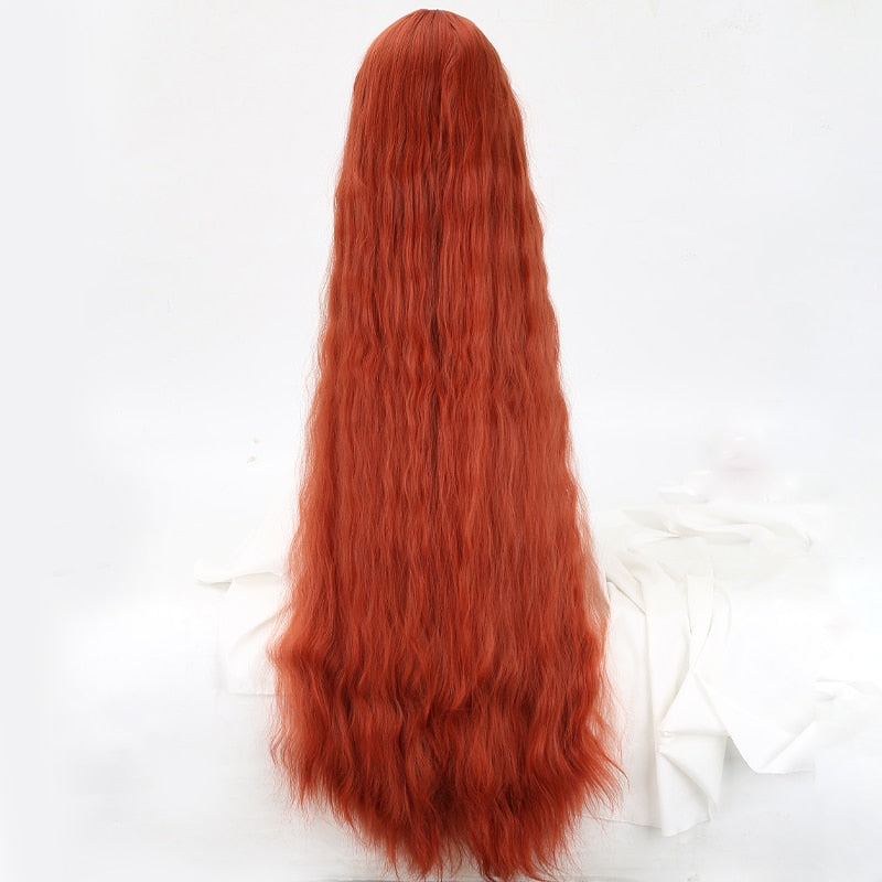 120cm Synthetic Long Curly Wig with Bang - Red Light Blonde Cute Lolita Fashion