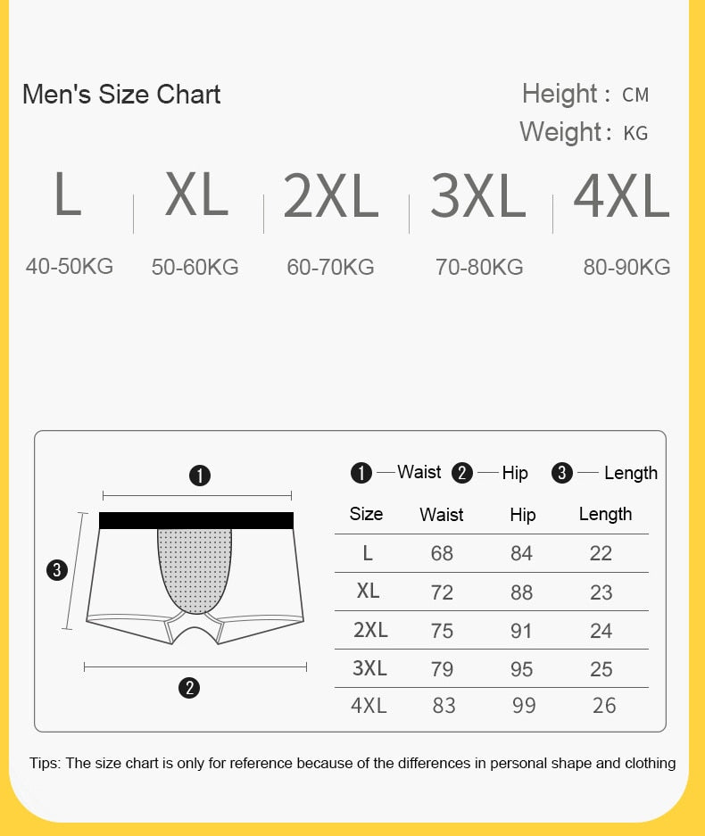 Men's Underwear - Male Boxers Shorts Underpants - Printed Sexy Ice Silk Breathable Boxershorts